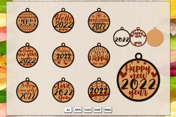 3D Happy New Year 2022 SVG Bundle for Shadow Box Designs