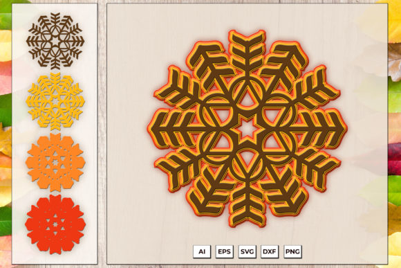 3D Layered Snowflake SVG for Crafters and Small Business Makers
