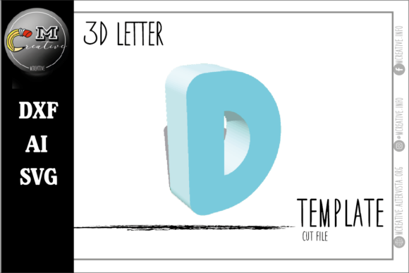 3D Letter Rounded D: A Stylish 3D SVG Shape for Creative Branding and Design Projects