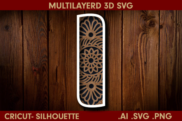 3D Multilayered Letter I Mandala SVG for Shadow Boxes & Handmade Crafts