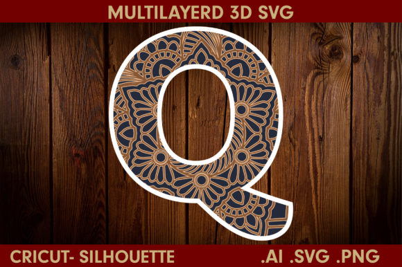 3D Multilayered Letter Q Mandala – A Bold 3D SVG for Shadow Box Designs