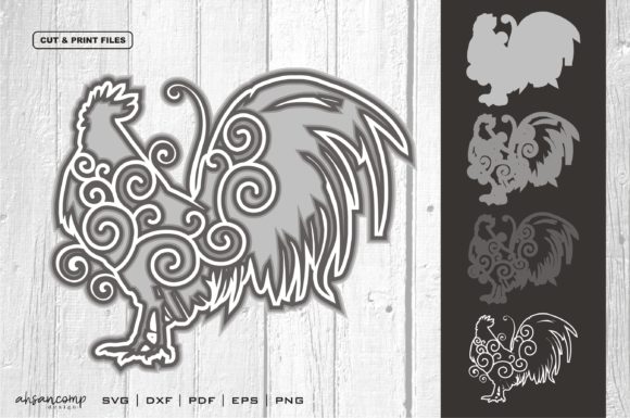 3D SVG Chicken Cut File for Shadow Box Designs That Pop