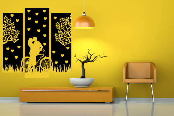 Couple Large Wall Art Print 3D