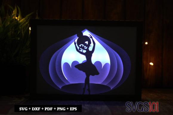 Cute Ballerina DIY Shadow Box Light Box β A 3D SVG Design for Whimsical Branding