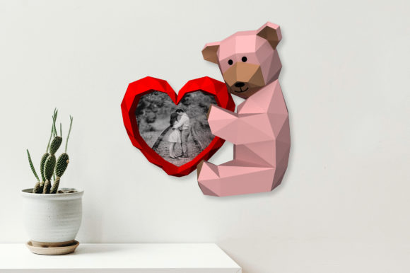 DIY Papercraft Valentine Teddy Bear – 3D SVG Shape for Crafty Valentine’s Day Magic