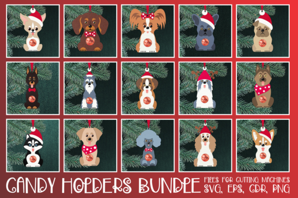 Dogs Christmas Ornaments Bundle: 3D SVG Magic for Festive Branding