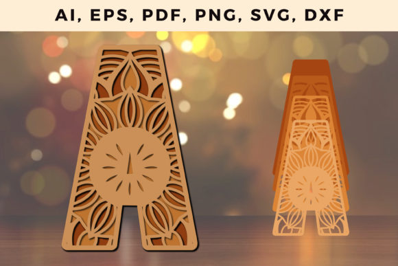 Layered Alphabet K Letter 3D Mandala SVG for Modern Branding and Marketing