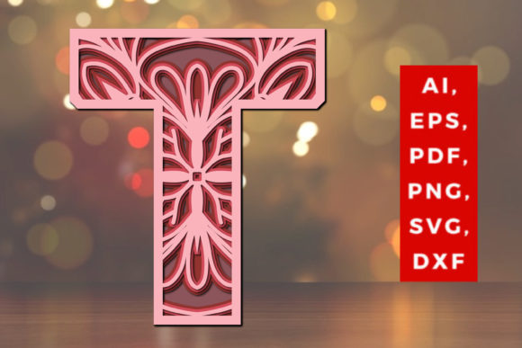 Layered Alphabet T Letter 3D Mandala SVG: A Fresh Editorial Design Asset for Bloggers and Publishers