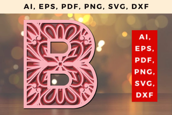 Layered B Letter Mandala 3D SVG for Creative Sellers