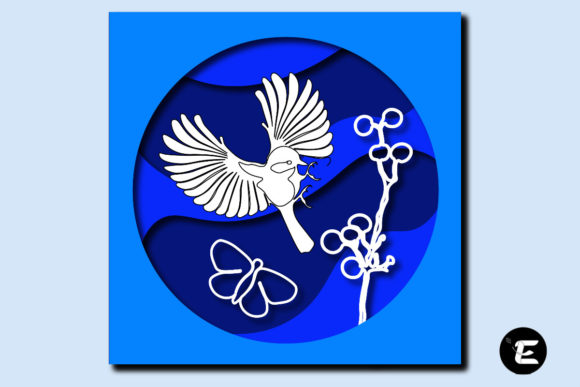 Layered Bird 3D SVG for Shadow Boxes & Handmade Crafts