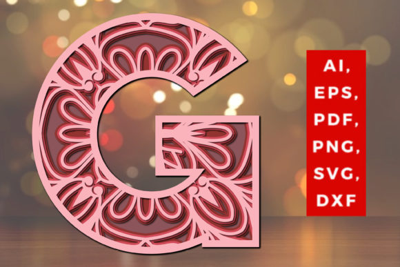 Layered G Letter Mandala SVG: A 3D Design Asset for Branding and Visual Impact