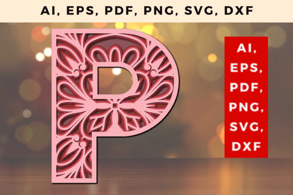 Layered P Letter Mandala SVG: A 3D Design Asset for Brand-Centric Visuals