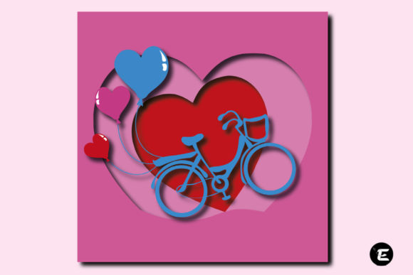 Love and Bike: A 3D SVG Design for Heartfelt Branding in Shadow Boxes