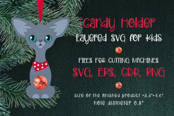 Oriental Cat Christmas Ornament Template β Festive 3D SVG for Seasonal Branding