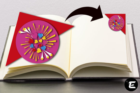 Shining Hearts Bookmark: A 3D SVG Design for Elegant Editorial and Web Use