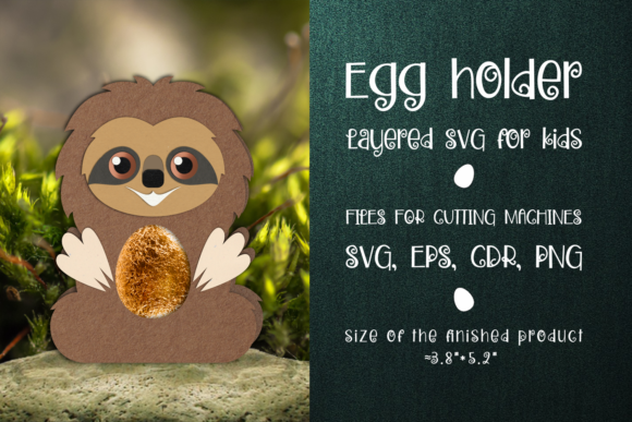 Sloth Chocolate Egg Holder Template SVG Review