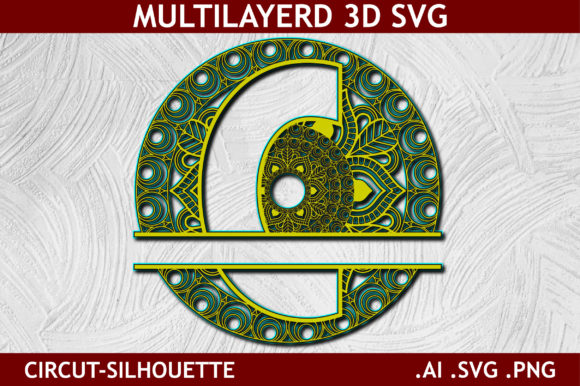 Split Alphabet Layered C Letter Mandala 3D SVG for Crafters & Handmade Sellers