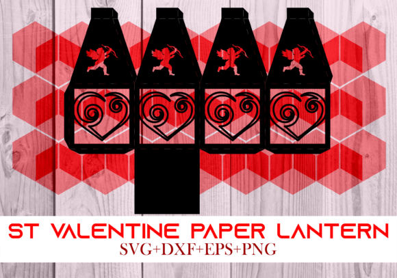 St Valentine Paper Lantern Series 0093: A Festive 3D SVG for Seasonal Branding and Decorative Packaging