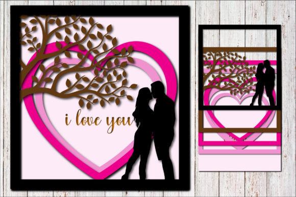Valentine I Love You Shadow Box: A 3D SVG Design for Romantic Branding and Craft Projects